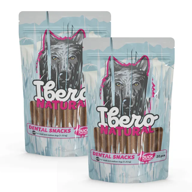 Ibero Dental Snacks Duck &amp; Beetroot - 2x S/M (20ks/480g)