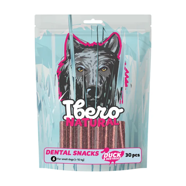 Ibero Dental Snacks Duck &amp; Beetroot - S (30ks/200g)