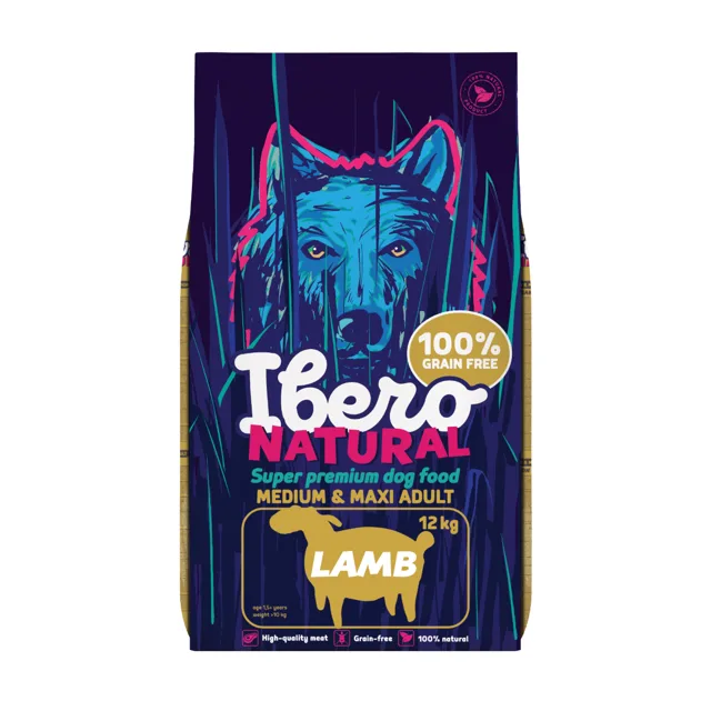 Ibero Grain Free Dog Medium &amp; Maxi Adult Lamb - 12kg