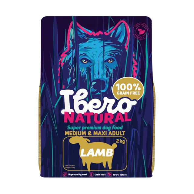 Ibero Grain Free Dog Medium &amp; Maxi Adult Lamb - 2kg