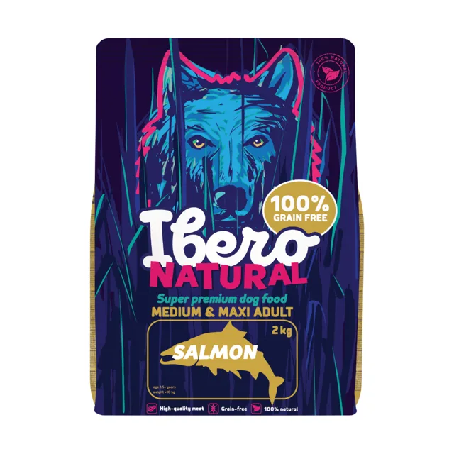 Ibero Grain Free Dog Medium &amp; Maxi Adult Salmon - 2kg