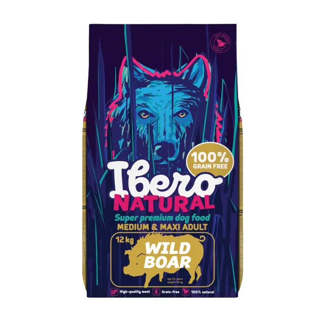 Ibero Grain Free Dog Medium &amp; Maxi Adult Wild Boar - 12kg