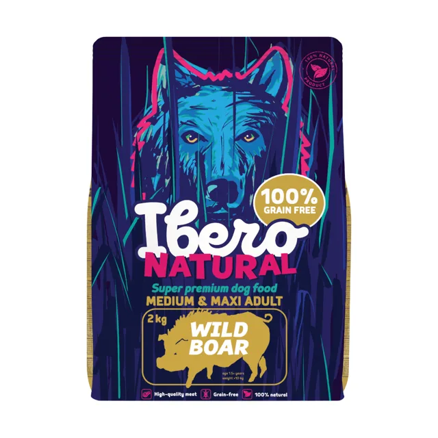 Ibero Grain Free Dog Medium &amp; Maxi Adult Wild Boar - 2kg