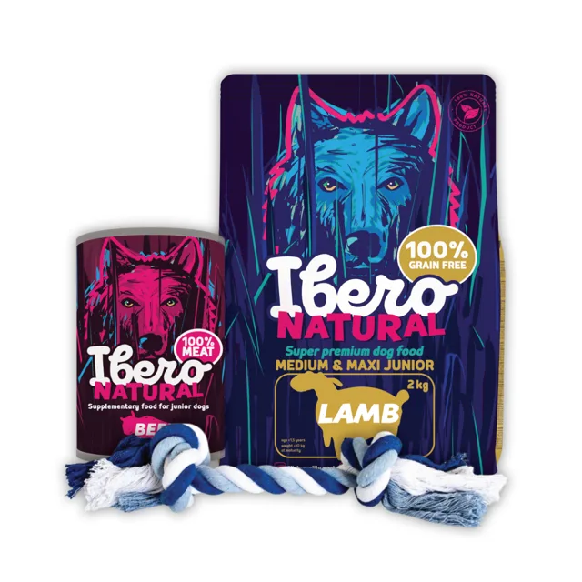Ibero Grain Free Startovací balíček pro štěňata - M/L Junior GF Lamb