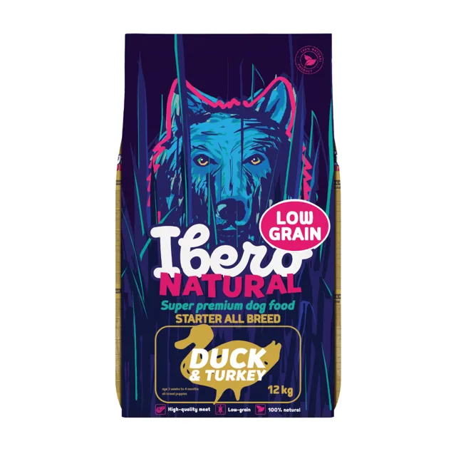 Ibero Natural Low Grain All Breed Starter Duck &amp; Turkey - 12kg