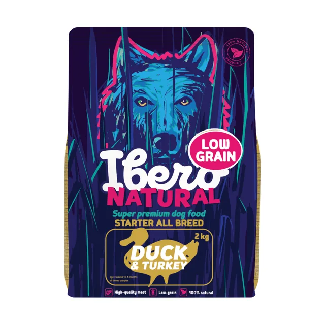 Ibero Natural Low Grain All Breed Starter Duck &amp; Turkey - 2kg