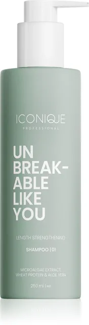 ICONIQUE UNBREAKABLE LIKE YOU šampon 250ml - posílení a péče o dlouhé vlasy (poškozený aplikátor)