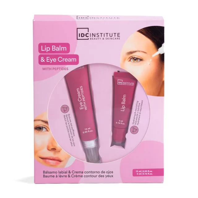IDC Institute Sada očního krému s peptidy a balzámu na rty 5+15 ml