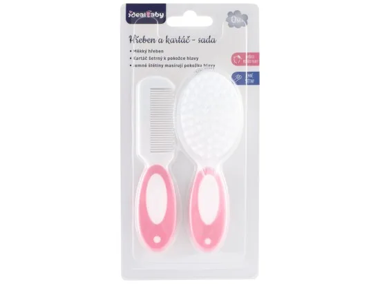 Ideal Baby hřebeny set 0m+ růžové 2 ks