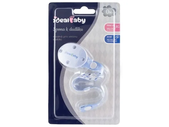 Ideal Baby spona k dudlíku 0m+ modrá