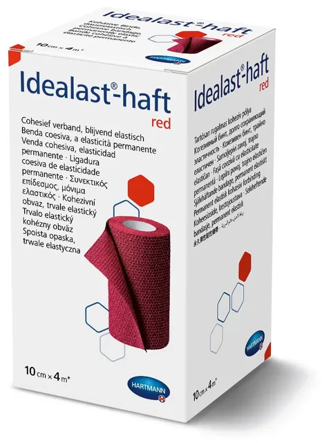 Idealast-haft color Obinadlo elastické červená 10 cm x 4 m