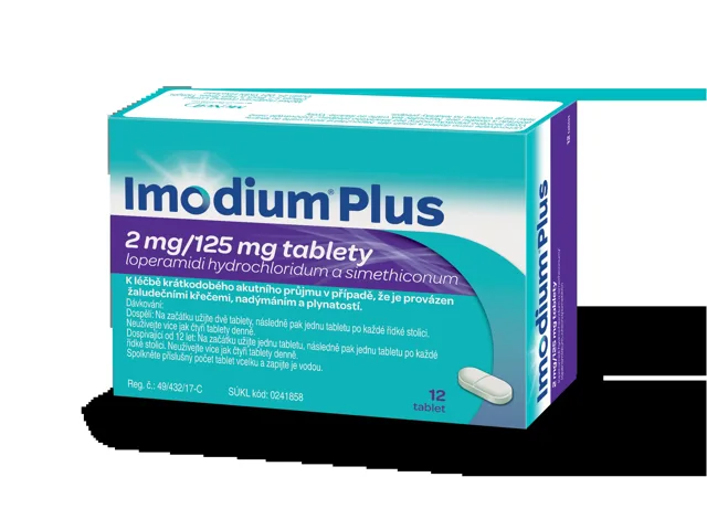IMODIUM PLUS 2MG/125MG TBL NOB 12 I