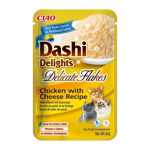 INABA Cat Dashi Delights Delicate Flakes Chicken &amp; Cheese 40g