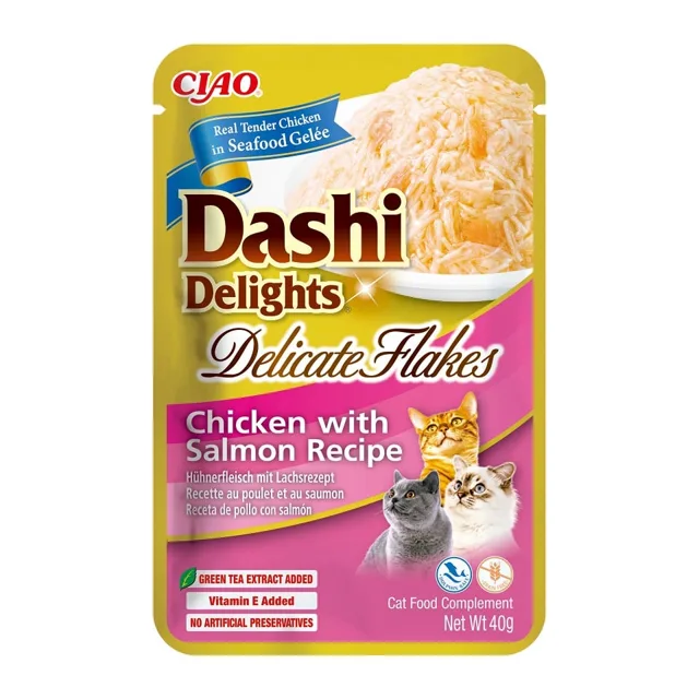 INABA Cat Dashi Delights Delicate Flakes Chicken &amp; Salmon 40g