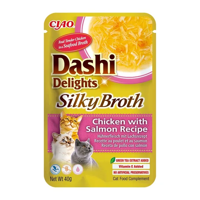 INABA Cat Dashi Delights Silky Broth Kuře a losos 40g
