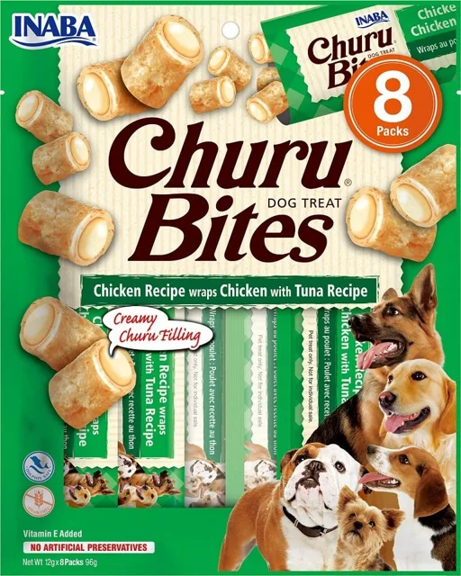 INABA Churu Bite Chicken 8x12g kuřecí a tuňákové wrapy pro psy