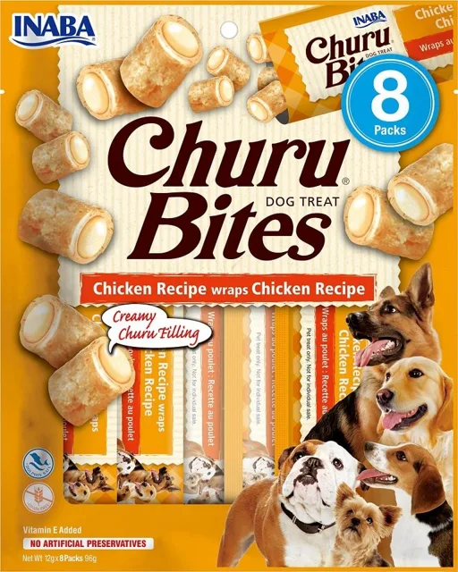 INABA Churu Bite Chicken 8x12g kuřecí zábaly pro psy