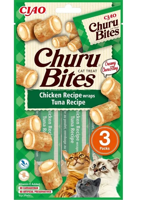 INABA Churu Bites Chicken tuna wrap 3x10g s tuňákem