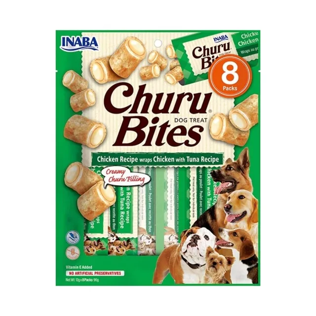 Inaba Churu Bites dog snack kuře, tuňák 8x12 g