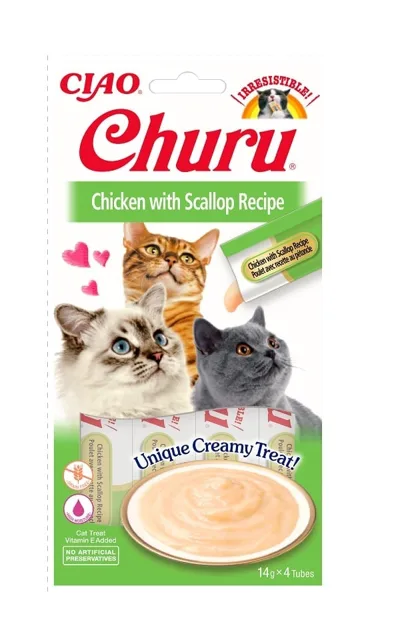 INABA Churu Cat Chicken with Scallop 4x14g