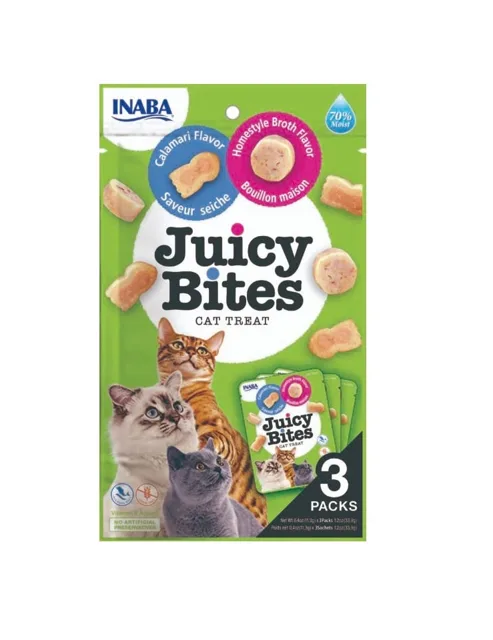 INABA Churu Cat Juicy Bites Broth&amp;Calamari Flavor 3x11,3g