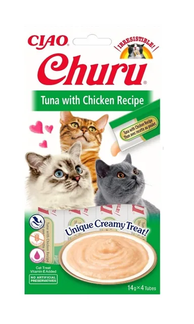 INABA Churu Cat Purée Tuna with Chicken 4x14g