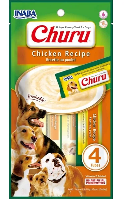 INABA Churu Chicken recipe 4x14g kuřecí maso pro psy