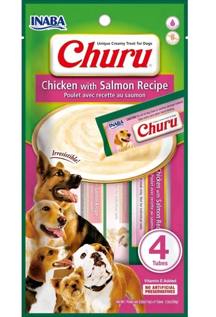 INABA Churu Chicken with salmon 4x14g kuře s lososem pro psy
