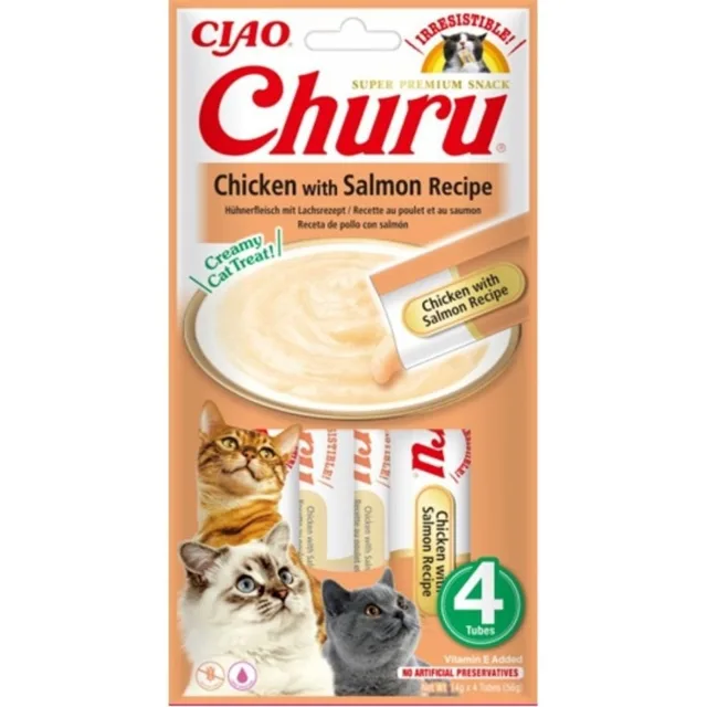 INABA Churu Chicken with salmon 4x14g s kuřecím masem a lososem