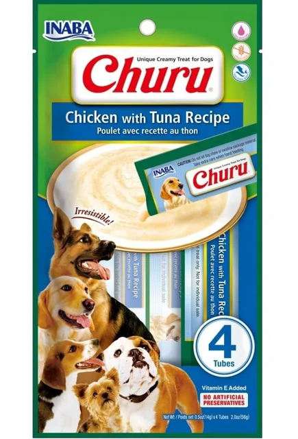 INABA Churu Chicken with tuna 4x14g kuře s tuňákem pro psy