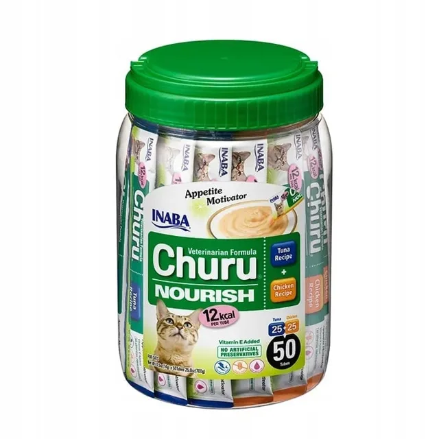 INABA Churu Nourrish 50x14g s tuňákem a kuřecím masem