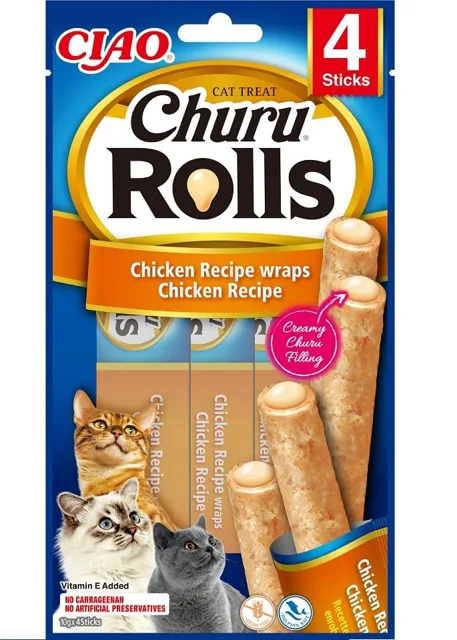 INABA Churu Rolls Chicken 4x10g kuřecí