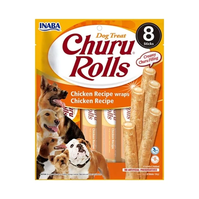Inaba Churu Rolls dog snack kuře 8x12 g