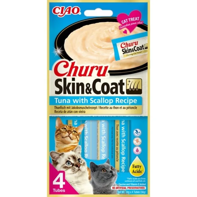 INABA Churu Skin&amp;Coat 4x14g s tuňákem