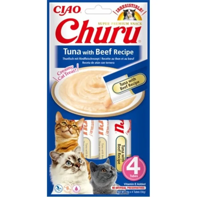 INABA Churu Tuna with beef recipe 4x14g s tuňákem a hovězím masem