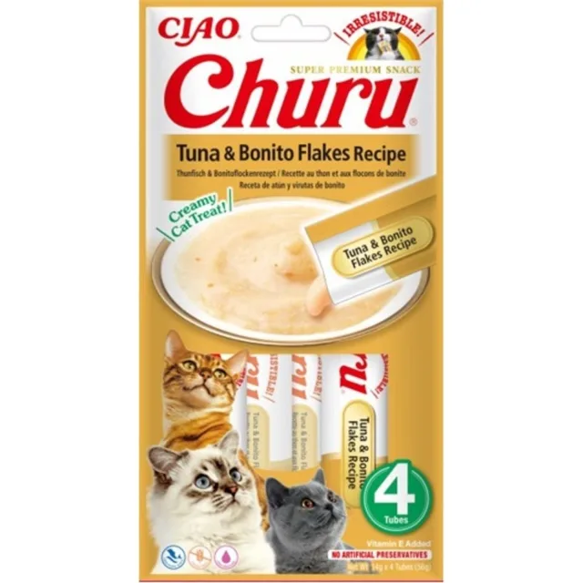 INABA Churu Tuna with bonito flakes 4x14g s tuňákem a vločkami