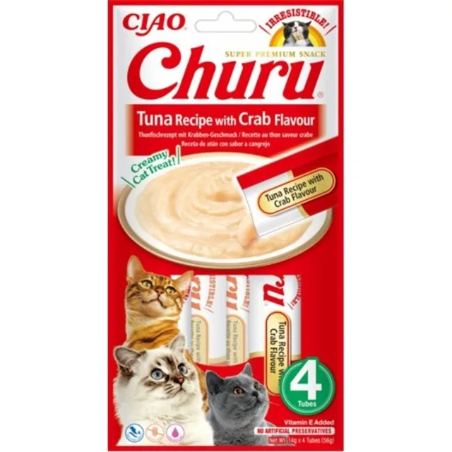 INABA Churu Tuna with crab flavour 4x14g s tuňákem a krabem