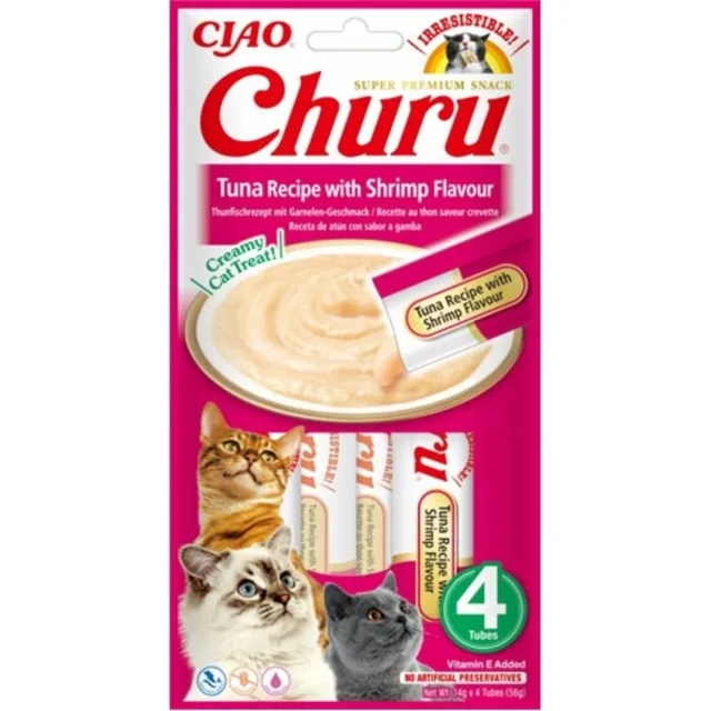 INABA Churu Tuna with shrimp 4x14g s tuňákem a krevetami