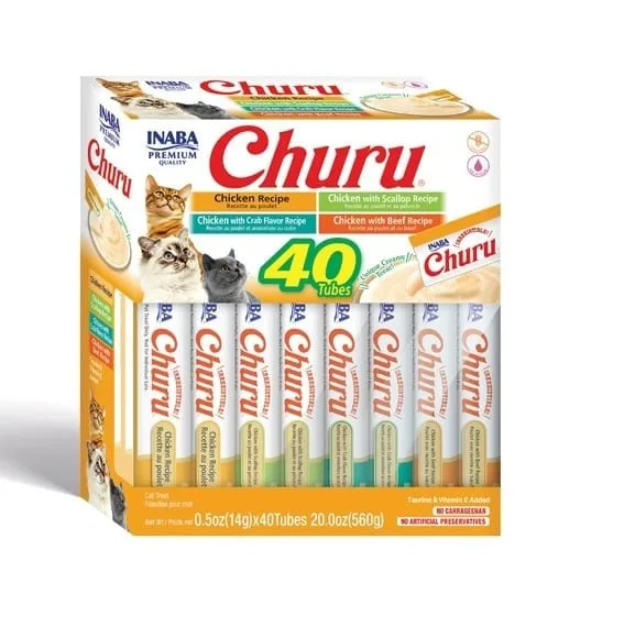 INABA Churu Varieties Chicken Recipe 40x14g krémový kuřecí pamlsek pro kočky