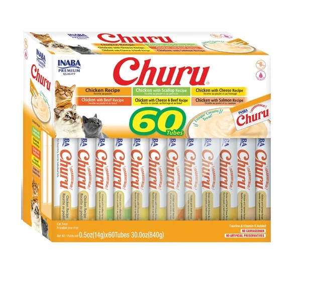 INABA Churu Varieties Chicken Recipe 60x14g krémový kuřecí pamlsek pro kočky