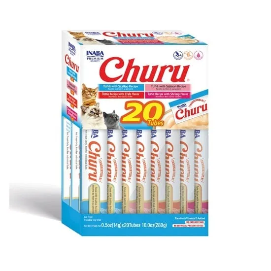 INABA Churu Varieties Tuna&amp;Seafood 20x14g mořské plody s tuňákem pro kočky
