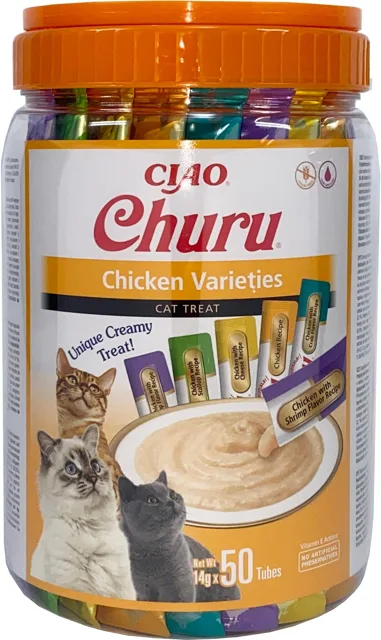 INABA Churu Variety Chicken kuře pro kočky sklenice 50x14g (700g)