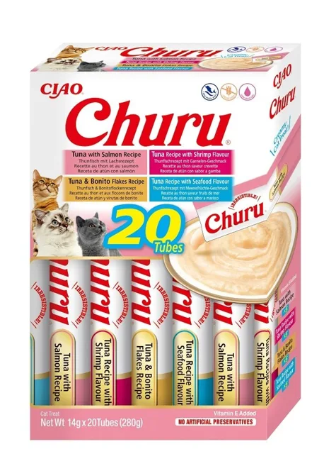 INABA Churu Variety Seafood mořské plody pro kočky multibox 20x14 g (280 g)