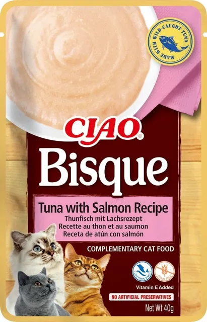 INABA CIAO Bisque Krémová polévka z tuňáka a lososa pro kočky 40g