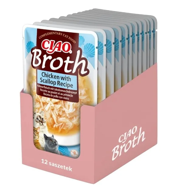 INABA CIAO Broth Kuře a hřebenatky vývar 12x40g