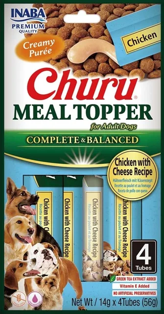 INABA Dog Meal Topper Chicken Cheese 4x14 g krémový doplněk pro psy s kuřecím masem a sýrem
