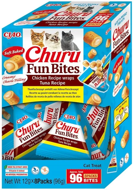 INABA Fun Bites Chicken with Tuna 8x12g wrapy s kuřecím masem a tuňákem pro kočky