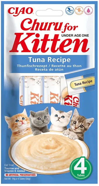 INABA Kitten Tuna 4x14 g tuňákový pamlsek pro koťata