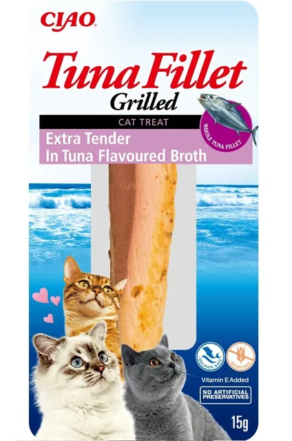 INABA Tuna fillet extra tender in tuna broth 15g extra jemného filé z tuňáka ve vývaru s příchutí tuňáka pro kočky