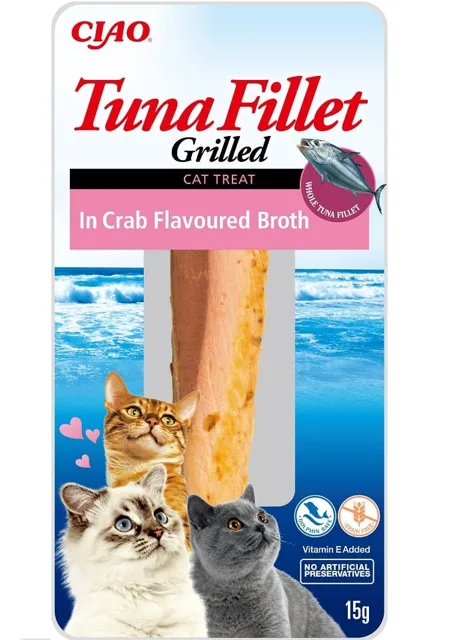 INABA Tuna fillet in crab flavoured broth 15g filet z tuňáka v krabím vývaru pro kočky
